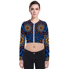 Pattern Abstract Background Art Long Sleeve Zip Up Bomber Jacket