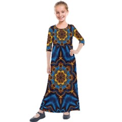 Pattern Abstract Background Art Kids  Quarter Sleeve Maxi Dress