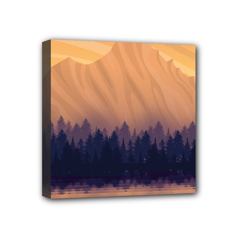 Landscape Nature Mountains Sky Mini Canvas 4  X 4  (stretched) by Pakrebo