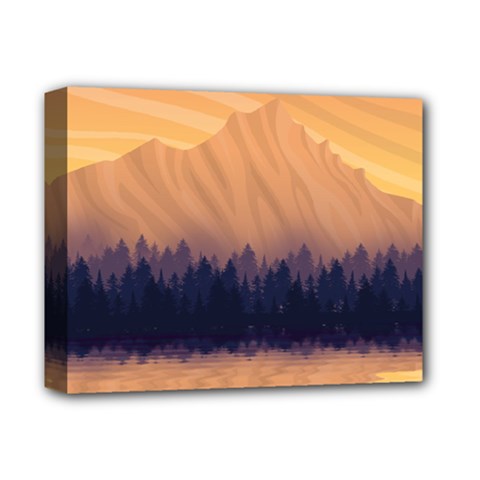 Landscape Nature Mountains Sky Deluxe Canvas 14  X 11  (stretched) by Pakrebo