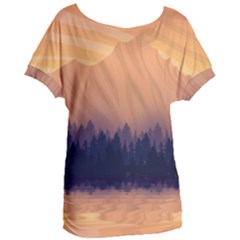 Landscape Nature Mountains Sky Women s Oversized Tee by Pakrebo