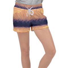 Landscape Nature Mountains Sky Women s Velour Lounge Shorts