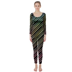 Pattern Abstract Desktop Fabric Long Sleeve Catsuit by Pakrebo