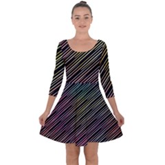 Pattern Abstract Desktop Fabric Quarter Sleeve Skater Dress by Pakrebo