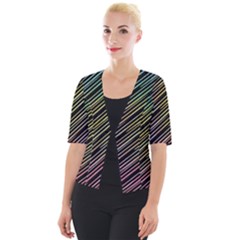 Pattern Abstract Desktop Fabric Cropped Button Cardigan