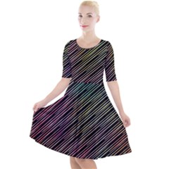 Pattern Abstract Desktop Fabric Quarter Sleeve A-line Dress by Pakrebo