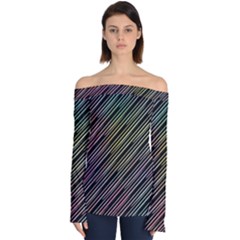 Pattern Abstract Desktop Fabric Off Shoulder Long Sleeve Top