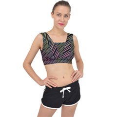 Pattern Abstract Desktop Fabric V-back Sports Bra