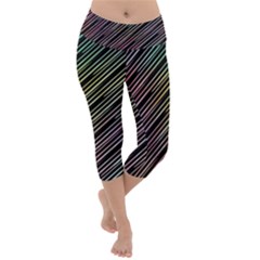 Pattern Abstract Desktop Fabric Lightweight Velour Capri Yoga Leggings by Pakrebo