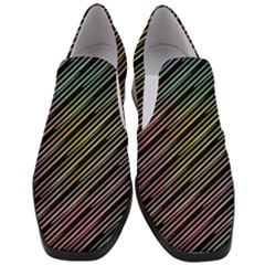 Pattern Abstract Desktop Fabric Slip On Heel Loafers