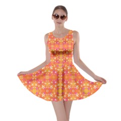 Desktop Pattern Abstract Orange Skater Dress by Pakrebo