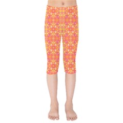 Desktop Pattern Abstract Orange Kids  Capri Leggings  by Pakrebo