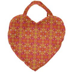 Desktop Pattern Abstract Orange Giant Heart Shaped Tote