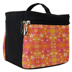 Desktop Pattern Abstract Orange Make Up Travel Bag (small)