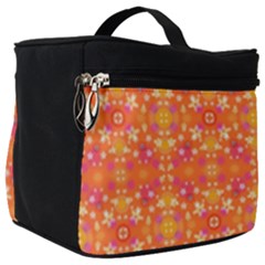 Desktop Pattern Abstract Orange Make Up Travel Bag (big) by Pakrebo