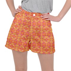 Desktop Pattern Abstract Orange Stretch Ripstop Shorts