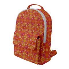 Desktop Pattern Abstract Orange Flap Pocket Backpack (large)