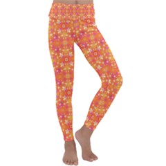 Desktop Pattern Abstract Orange Kids  Lightweight Velour Classic Yoga Leggings