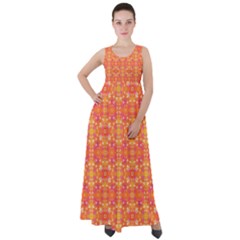 Desktop Pattern Abstract Orange Empire Waist Velour Maxi Dress