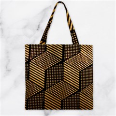 Cubes Light Geometry Shines Zipper Grocery Tote Bag