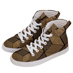 Cubes Light Geometry Shines Women s Hi-top Skate Sneakers