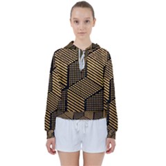 Cubes Light Geometry Shines Women s Tie Up Sweat by Pakrebo