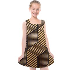 Cubes Light Geometry Shines Kids  Cross Back Dress