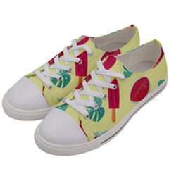 Watermelon Leaves Strawberry Women s Low Top Canvas Sneakers by Pakrebo