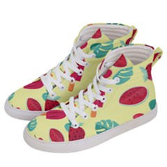 Watermelon Leaves Strawberry Women s Hi-top Skate Sneakers