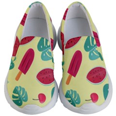 Watermelon Leaves Strawberry Kids  Lightweight Slip Ons by Pakrebo