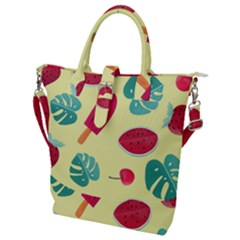 Watermelon Leaves Strawberry Buckle Top Tote Bag