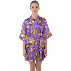 Paper Tissue Wrapping Quarter Sleeve Kimono Robe