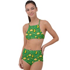 Paper Tissue Wrapping High Waist Tankini Set