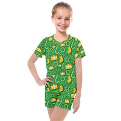 Paper Tissue Wrapping Kids  Mesh Tee And Shorts Set