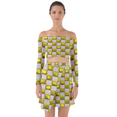 Pattern Desktop Square Wallpaper Off Shoulder Top With Skirt Set by Pakrebo