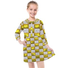 Pattern Desktop Square Wallpaper Kids  Quarter Sleeve Shirt Dress by Pakrebo