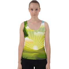 Wallpaper Background Landscape Velvet Tank Top