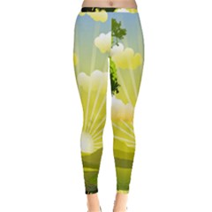 Wallpaper Background Landscape Inside Out Leggings