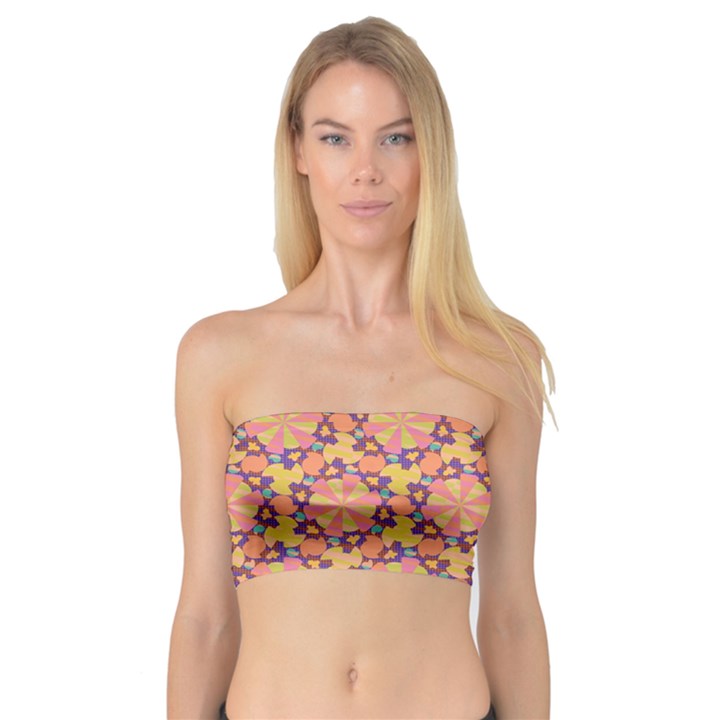 Pattern Decoration Abstract Flower Bandeau Top