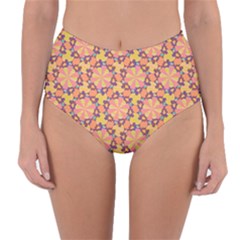 Pattern Decoration Abstract Flower Reversible High-waist Bikini Bottoms by Pakrebo