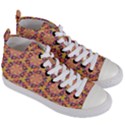 Pattern Decoration Abstract Flower Women s Mid-Top Canvas Sneakers View3