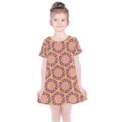 Pattern Decoration Abstract Flower Kids  Simple Cotton Dress