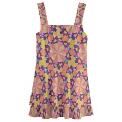 Pattern Decoration Abstract Flower Kids  Layered Skirt Swimsuit