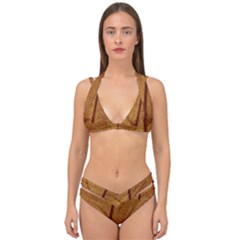 Leaf Fall Foliage Nature Orange Double Strap Halter Bikini Set by Pakrebo