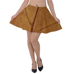 Leaf Fall Foliage Nature Orange Velvet Skater Skirt by Pakrebo