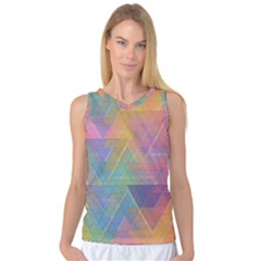 Triangle Pattern Mosaic Shape Women s Basketball Tank Top by Pakrebo