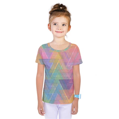 Triangle Pattern Mosaic Shape Kids  One Piece Tee by Pakrebo