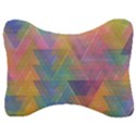 Triangle Pattern Mosaic Shape Velour Seat Head Rest Cushion View1