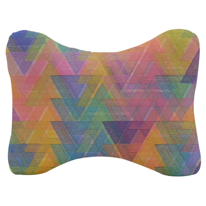 Triangle Pattern Mosaic Shape Velour Seat Head Rest Cushion