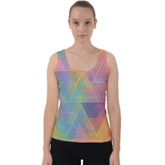 Triangle Pattern Mosaic Shape Velvet Tank Top